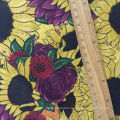 Digital Printing Custom Print Sunflower  100%Cotton Cotton Twill Fabric For Wearing NO MOQ